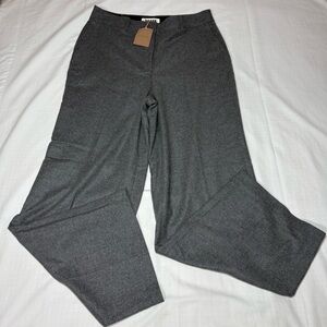 New W/Tag BODEN Wool Blend Wide Leg Pants Gray Size 10R Trousers Classic Career